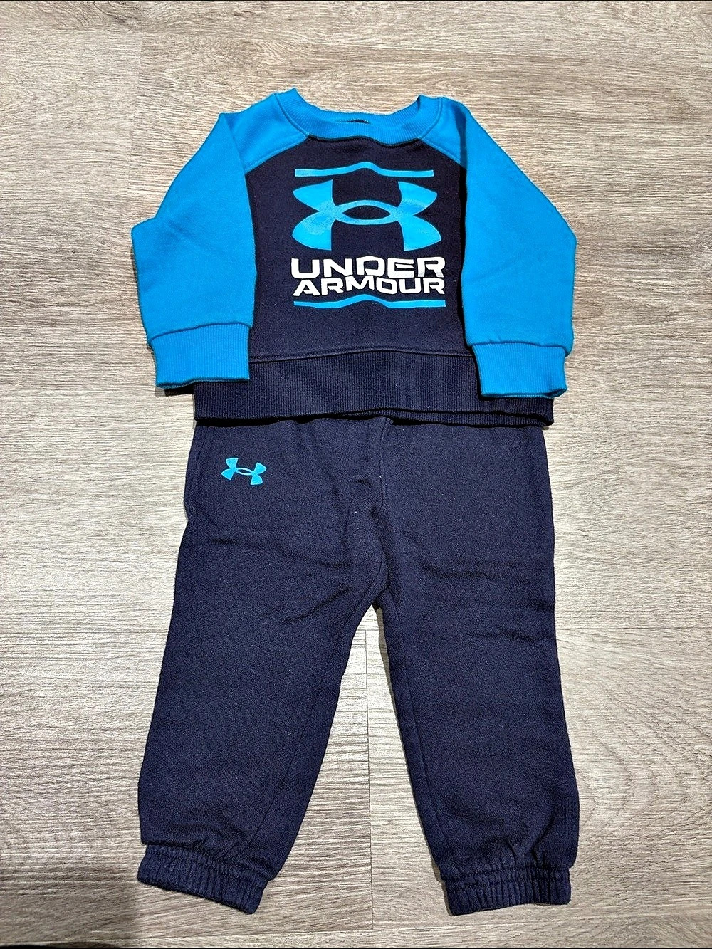 Under Armour Boys 12M Blue & Navy Athletic Set
